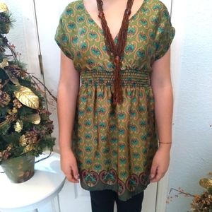 Empire waisted tunic blouse